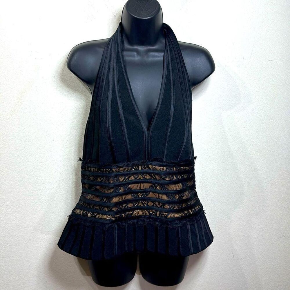 (A3) JS Collections Groupe International Womens' Cream and Black Crop-top size14